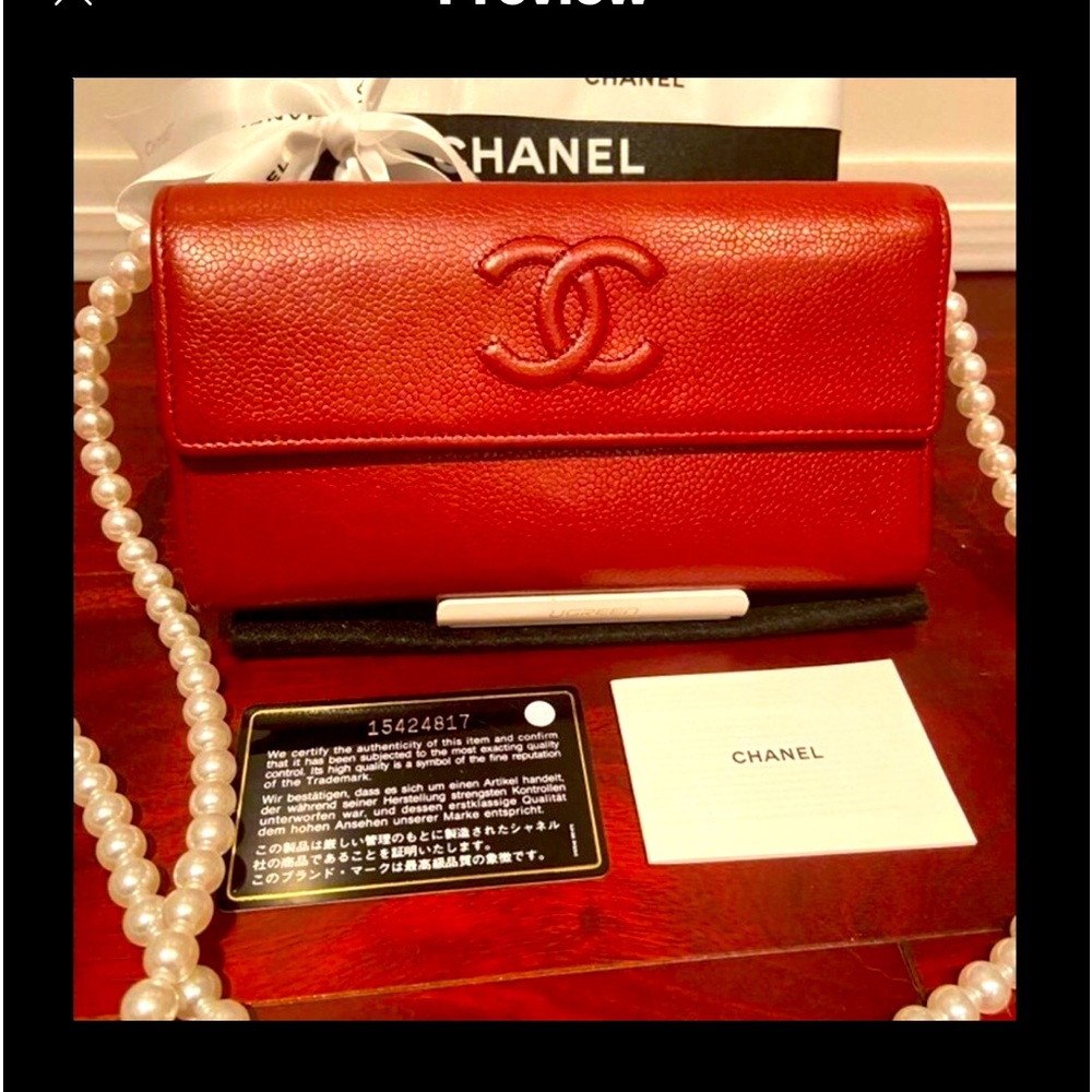 Authentic Chanel Caviar Wallet - WOC